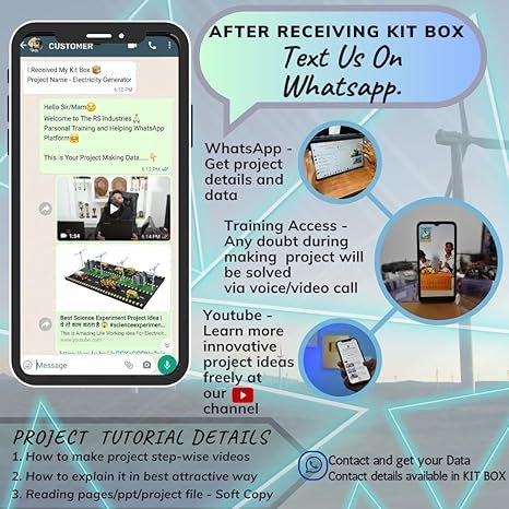 Vertical Axis Wind Turbine Project Kit Box, Free Energy Based Inspire Award DIY Science Project, Free Energy Project, Electrical Project, project Kit, Electricity kit