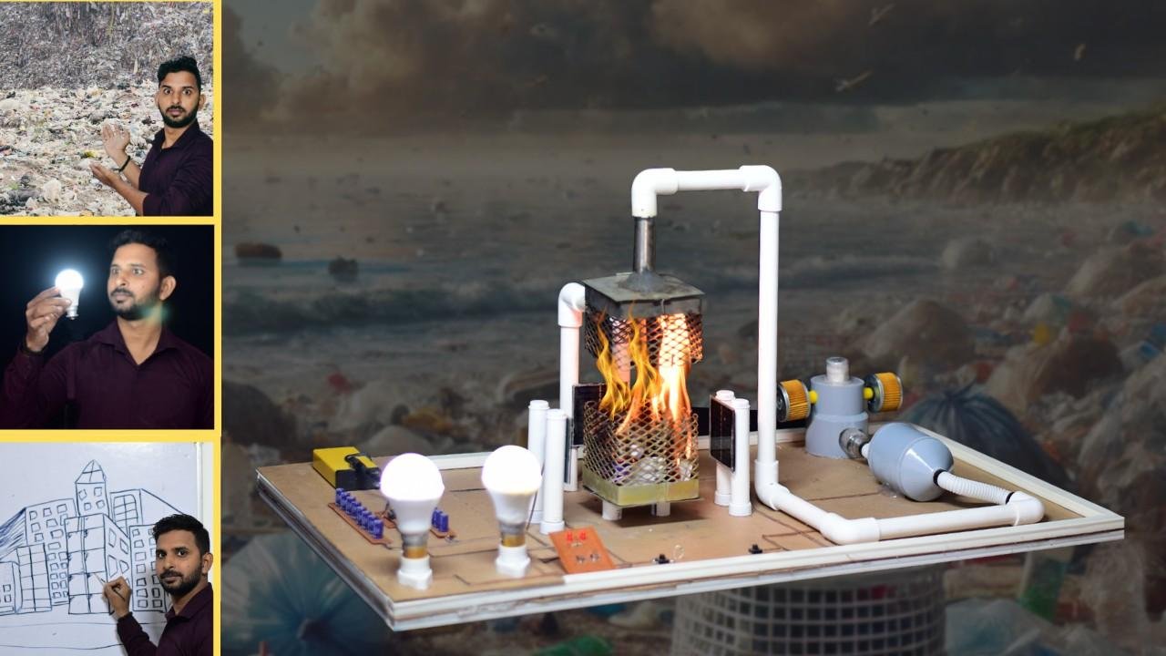 Generate Electricity by Waste Materials/Inspire Award Project Kit Box/Generate Electricity by Plastic and Pollurion Conword to Ink/Electricity from Garbage Project