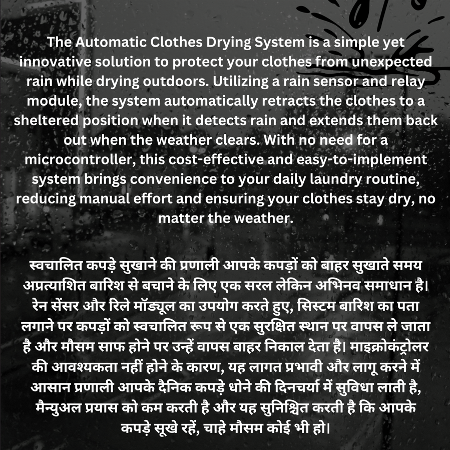 Automatic Rain Detection Smart Roof For Cloth Protection/Rain sensor DIY project/Rain Sensor Project