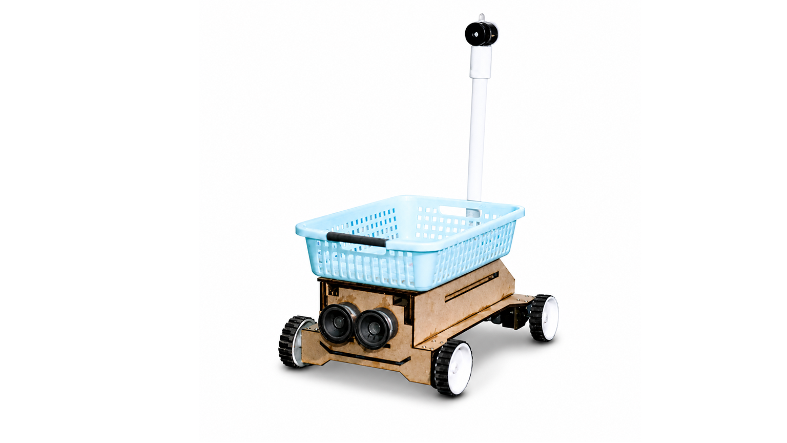 Food Delivery Robotic Car With Sorrow Man