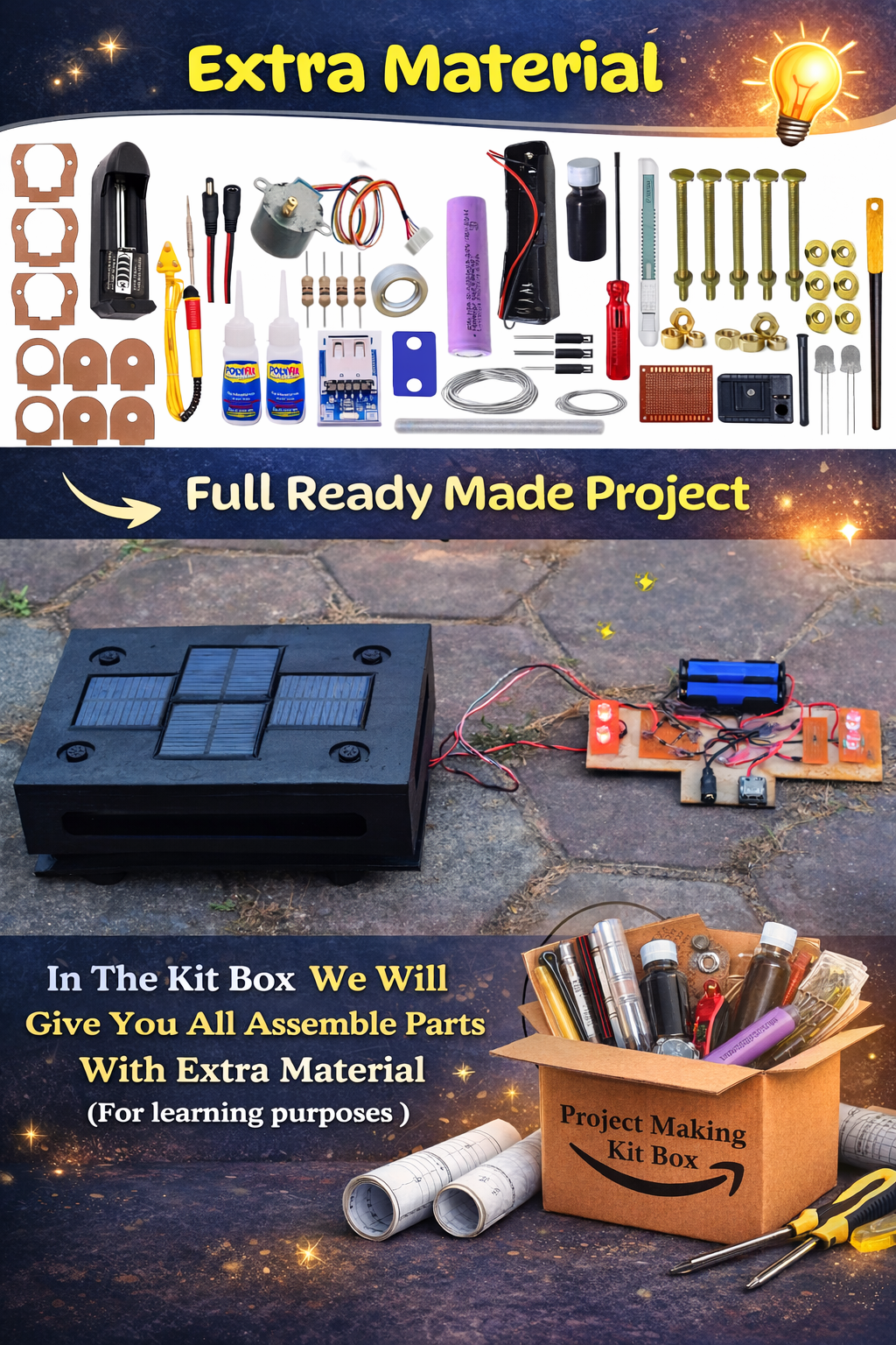 Footstep + Solar Power Generator | Hybrid Renewable Energy Working Model