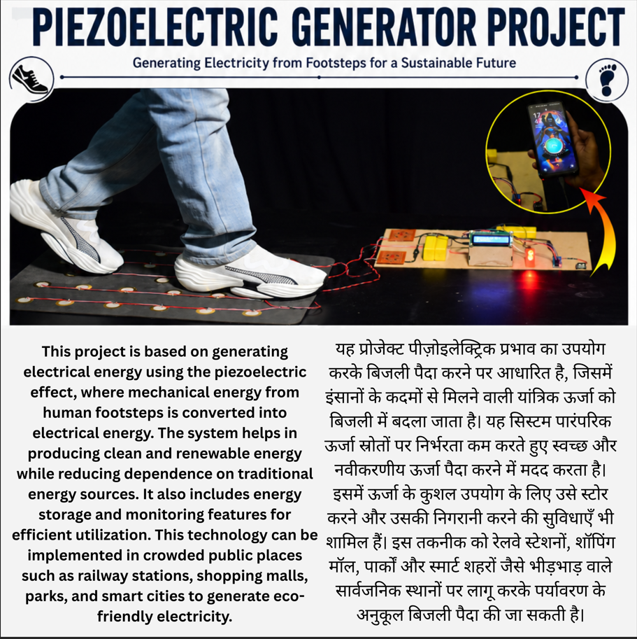 Arduino Based Footstep Power Generation Project Using Piezoelectric Sensors
