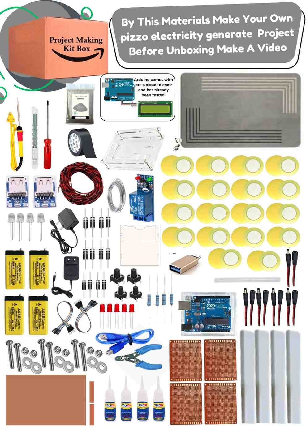 Arduino Based Footstep Power Generation Project Using Piezoelectric Sensors