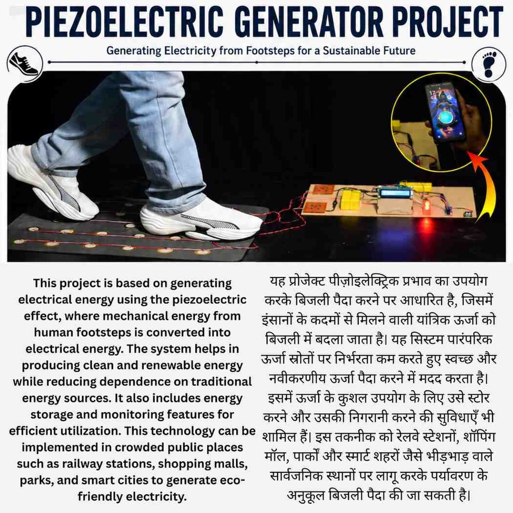 Arduino Based Footstep Power Generation Project Using Piezoelectric Sensors