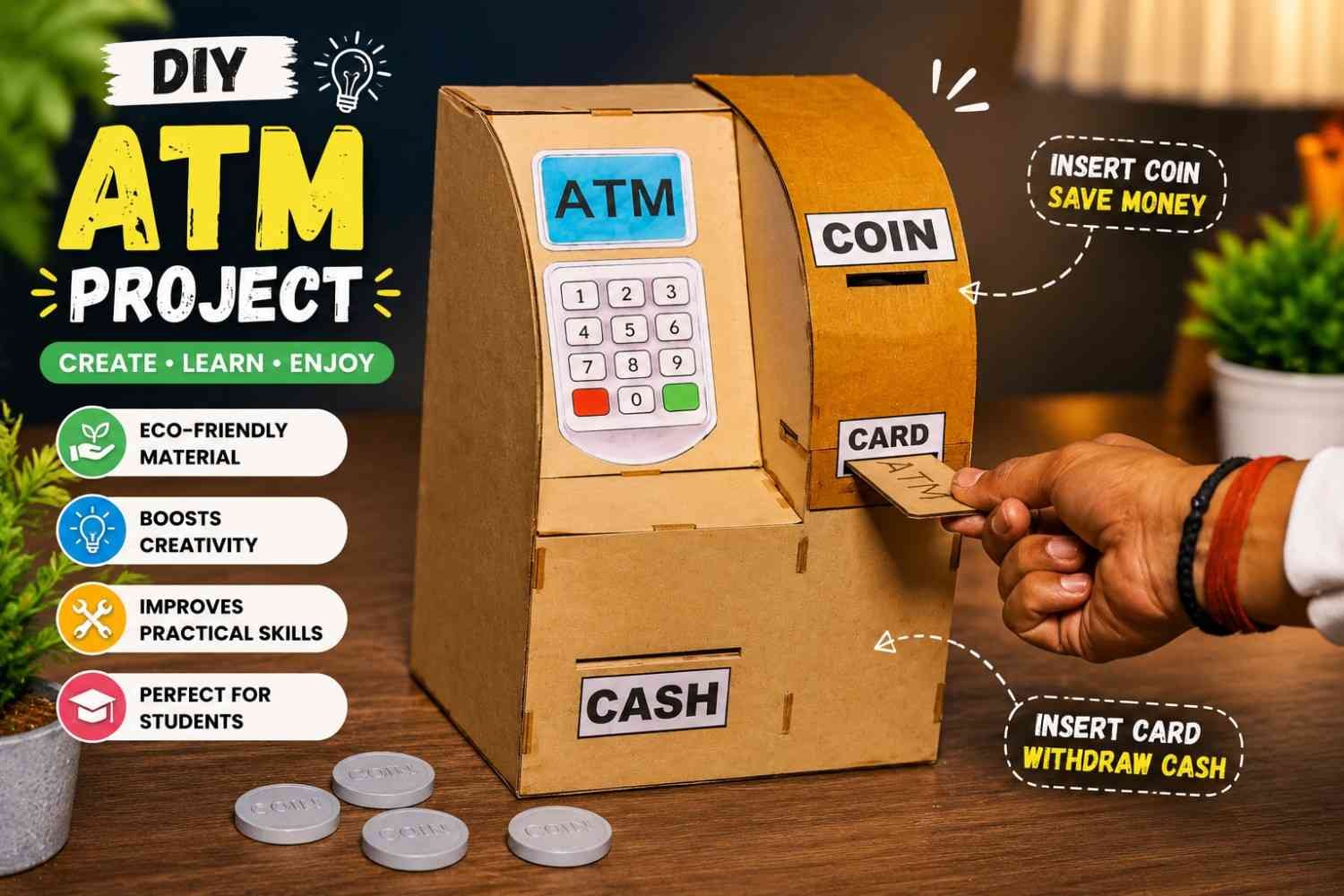 DIY ATM Coin Machine Kit | STEM Educational Science Project for Kids | ATM Project Working Modle