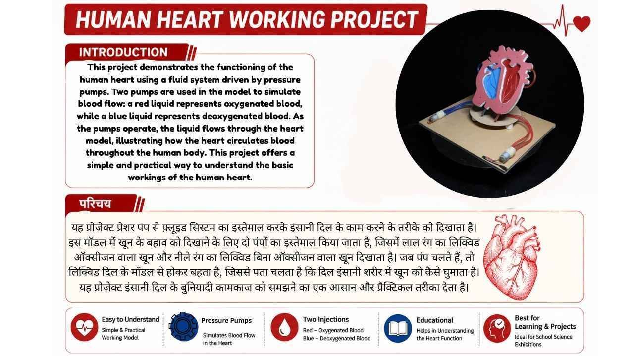 Automatically DIY Human Heart Working Model Using Pressure Pump | Biology Science Project Kit