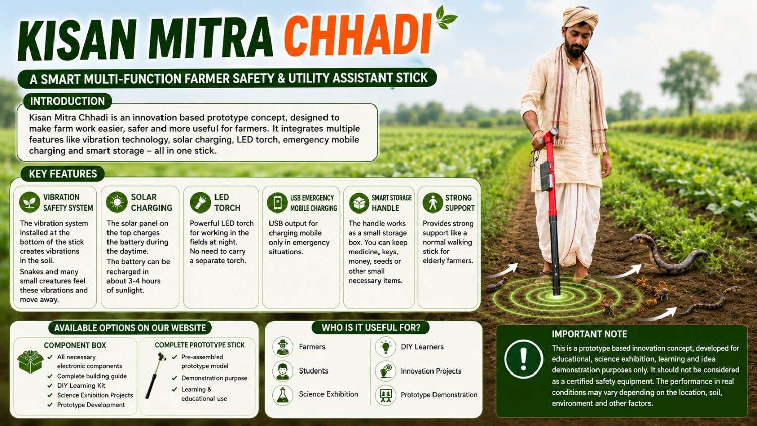 kisan mitra chhadi | Kisan Mitra Smart Stick