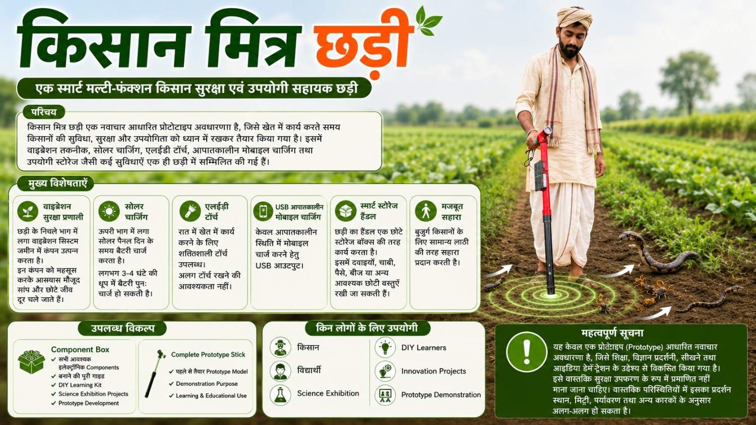 kisan mitra chhadi | Kisan Mitra Smart Stick