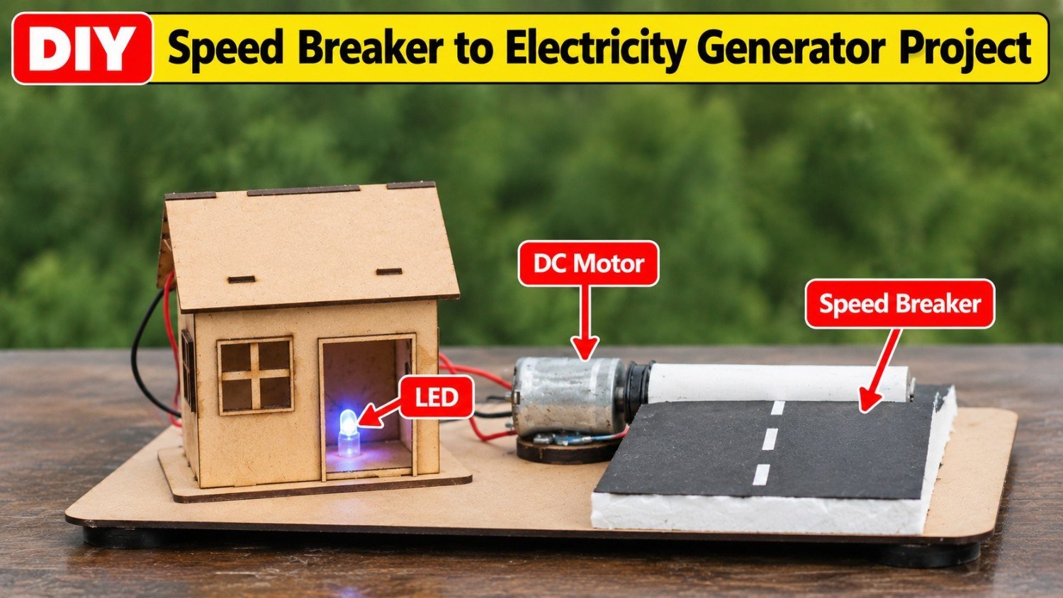 Speed Breaker Electricity Generator – Mechanical Energy to Electrical Energy DIY Project
