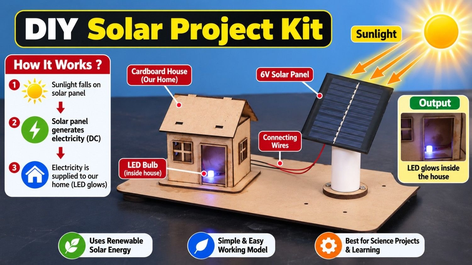 DIY Solar Energy Project – Solar Electricity Generation Working Model