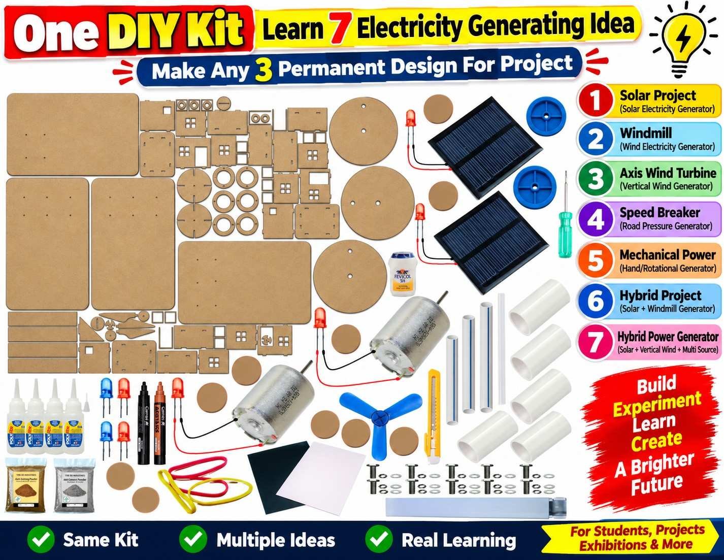 DIY Electricity Generation Kit – 7-in-1 Electricity Generator Science Project