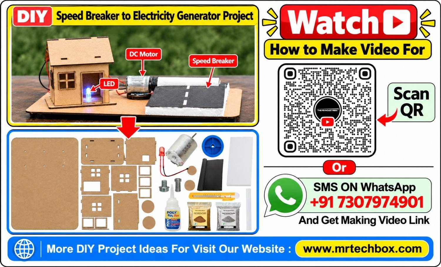 Speed Breaker Electricity Generator – Mechanical Energy to Electrical Energy DIY Project