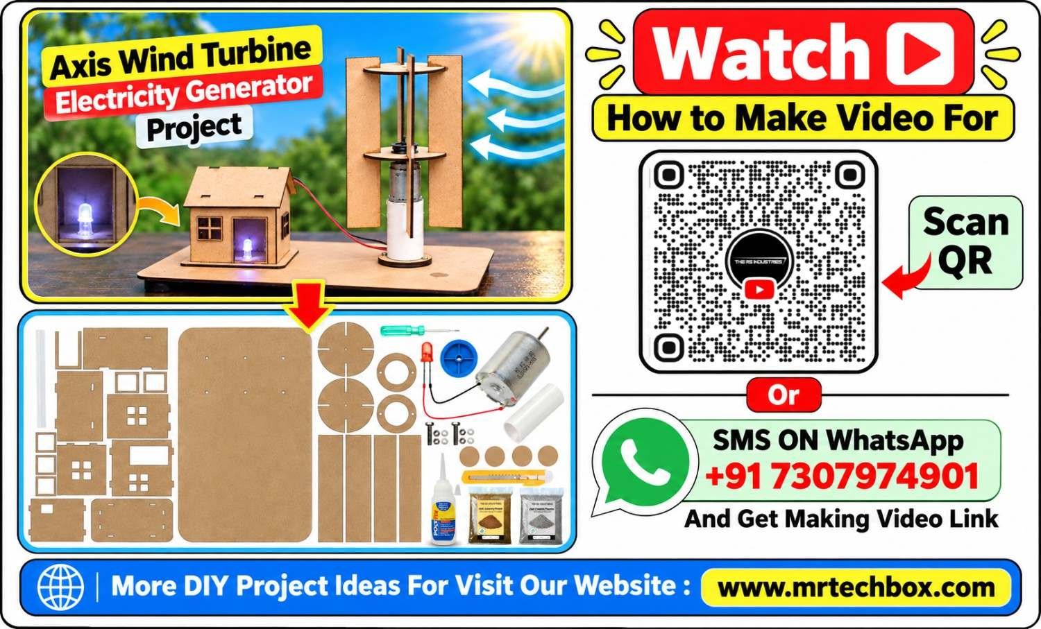 X Wind Turbine – Wind Energy Electricity Generation DIY Science Project