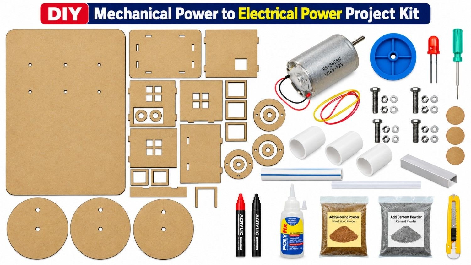 Hand Power Electricity Generator – Mechanical to Electrical Energy DIY Science Project