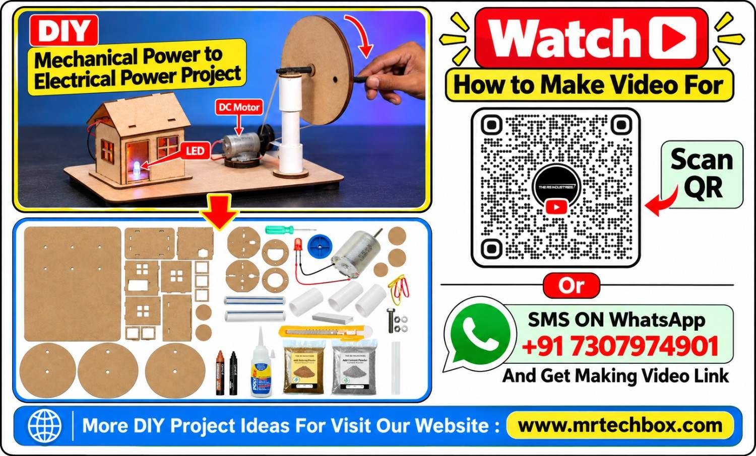 Hand Power Electricity Generator – Mechanical to Electrical Energy DIY Science Project