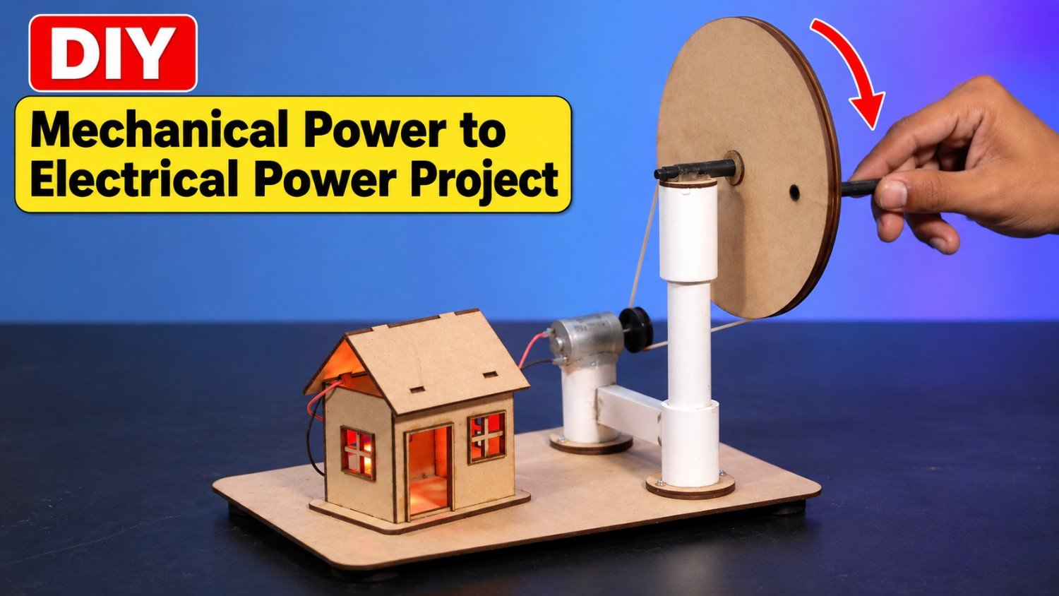 Hand Power Electricity Generator – Mechanical to Electrical Energy DIY Science Project